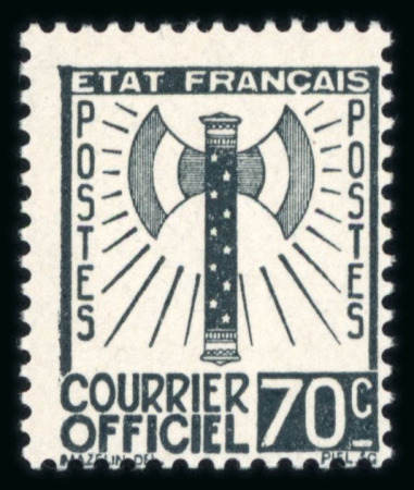 Stamp of France » Service 1943, série Francisque Y&T n° 1-15 neufs ** MNH. TB.