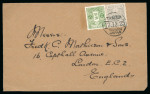 Stamp of Japan » Japan Administration in Formosa Two 1910s envelopes to London, one franked 2s and 8s