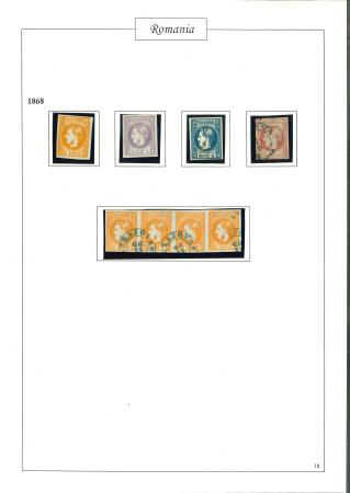 Stamp of Romania » 1868-70 Prince Carol I - New Currency 1868-70 2b, 3b and 4b hinged mint, 18b used