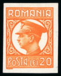 Stamp of Romania » Later Issues 1930 King Carol II two sets of five unadopted imperf essays, etc.