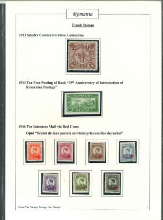 Stamp of Romania » Collections, Lots etc. Collection on pages of back-of-the-book with issues to 1999