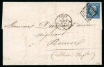 Stamp of France » Lettres Classiques 1859, rare surcharge DUCEL en bleu sur Napoléon Y&T