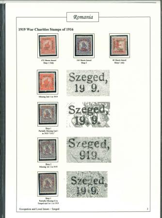 Stamp of Hungary » Occupation Szegedin 1919 specialised collection on pages with War charity
