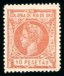 Stamp of Spanish Colonies » Rio de Oro 1905 1c to 10p mint set of 16, very fine.