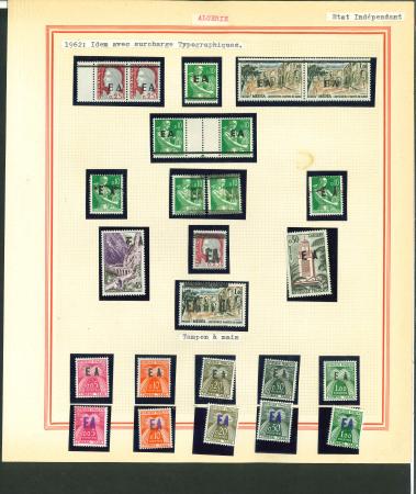 Stamp of Colonies françaises » Algérie 1962, bel ensemble de dizaines de timbres neufs et