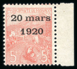 Stamp of Colonies françaises » Monaco 1920, Monaco, Mariage de la Princesse Charlotte Y&T