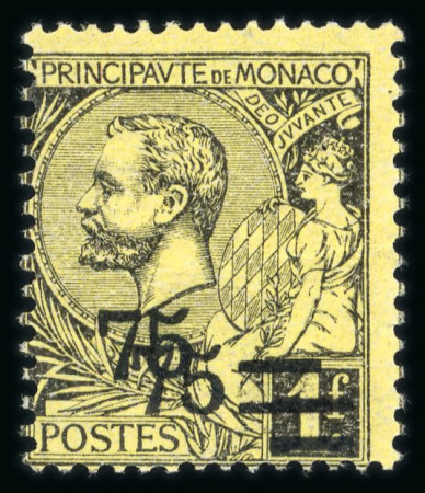 Stamp of Colonies françaises » Monaco 1924, Monaco, Albert 1er Y&T n°71a, variété de double