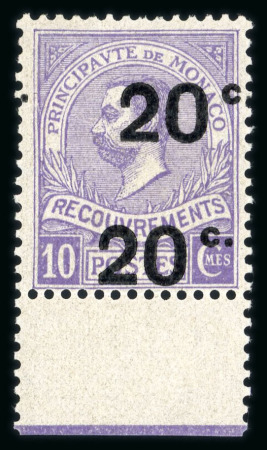 Stamp of Colonies françaises » Monaco CANCEL  1919, Monaco, Taxe Y&T n°11a, 20c sur 10c violet avec