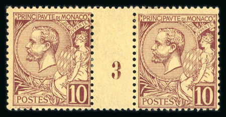 Stamp of Colonies françaises » Monaco CANCEL 1893, Monaco, Albert 1er Y&T n°14, 10c lilas-brun en