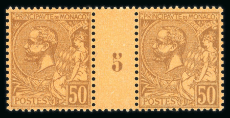 Stamp of Colonies françaises » Monaco CANCEL 1905, Monaco, Albert 1er Y&T n°18, 50c lilas-brun en