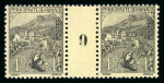 Stamp of Colonies françaises » Monaco 1919, Monaco, Orphelins Y&T n°32, 1f + 1f en paire
