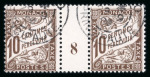 Stamp of Colonies françaises » Monaco CANCEL 1908, Monaco, Taxe Y&T n°4, 10c brun en paire horizontale