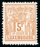 Stamp of Luxembourg 1882, 'Allégorie' Michel n° 45-56 mint ** MNH complete