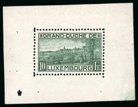 Stamp of Luxembourg 1923 Birth of Princess Elizabeth 10F dark green souvenir sheet, mint n.h.,