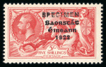 Stamp of Ireland » 1935 Re-Engraved Overprints (T75-T77) 2s6d to 10s, mint nh set of three each showing Specimen
