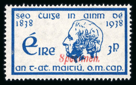 Stamp of Ireland » 1922-49 Dublin Government Printing Works Issues 1938 Father Mathews mint set of two, both overprinted