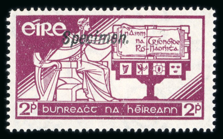 Stamp of Ireland » 1922-49 Dublin Government Printing Works Issues 1937 New Constitution mint set of two, both overprinted