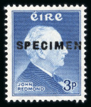 Stamp of Ireland » 1950-Date Commemoratives 1957 Redmond mint set of two, both overprinted Specimen