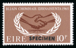Stamp of Ireland » 1950-Date Commemoratives 1964 UNO mint nh set of two, overprinted Specimen in