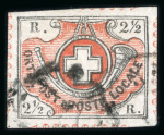 Stamp of Switzerland / Schweiz » Sammlungen 1843-1851, Bestand Kantonalmarken, Orts-Post, Poste locale mit 24 Marken und 1 Brief