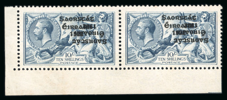 Stamp of Ireland » 1925 Narrow Date Overprints (T66-T68) 10s dull grey-blue, mint nh bottom left corner sheet