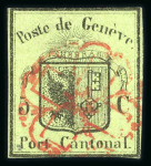 Stamp of Switzerland / Schweiz » Kantonalmarken » Genf 1845, kleiner Adler, farbfrisch, allseits gut gerandet