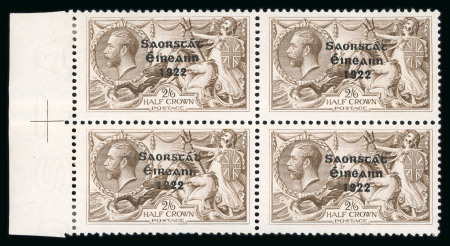 Stamp of Ireland » 1927-28 Wide Date Overprints (T72-T74) 2s6d chocolate, mint and mint nh left sheet marginal