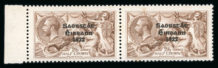 Stamp of Ireland » 1927-28 Wide Date Overprints (T72-T74) 2s6d chocolate, mint and mint nh, two singles with