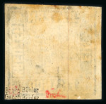 Stamp of German States » Bavaria 1849 1Kr black proof with red silk thread, unused with original gum