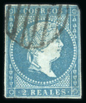 Stamp of Spain » Spain and Colonies Collections and Lots 1850-1930s old time collection on pages incl. the colour error 1855 2R on the paper of the 1 Real