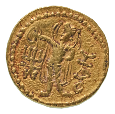 Kushanas, Huvishka, c. 151-192, AV dinar, 7.81 g. Mao