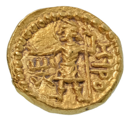 Kushanas, Huvishka, c. 151-192, AV quarter dinar, 1.98 g. Miro