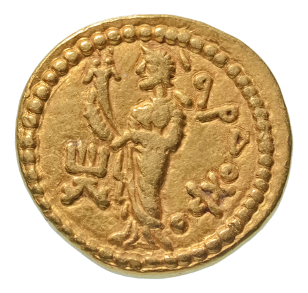 Kushanas, Huvishka, c. 151-192, AV dinar, 7.82 g. Ardoksho