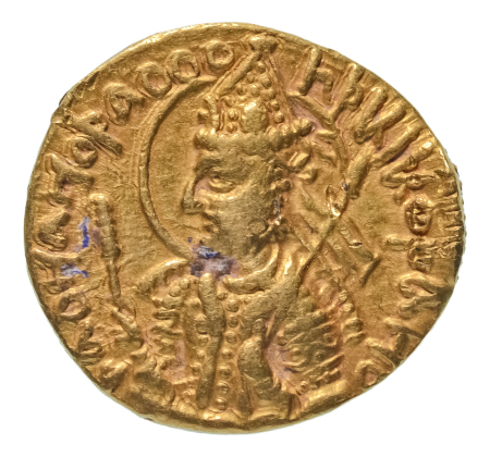 Kushanas, Huvishka, c. 151-192, AV dinar, 7.93 g. Ardoksho