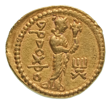 Kushanas, Huvishka, c. 151-192, AV dinar, 7.93 g. Ardoksho