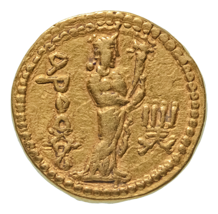 Kushanas, Huvishka, c. 151-192, AV dinar, 7.96 g. Ardoksho