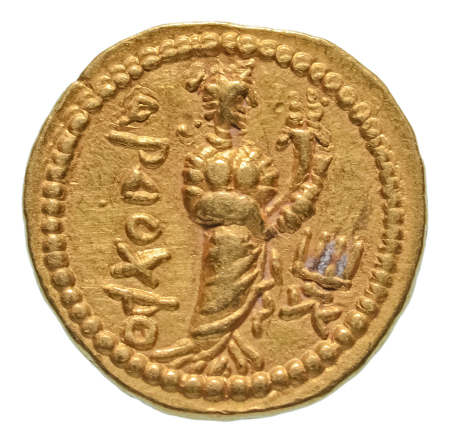 Kushanas, Huvishka, c. 151-192, AV dinar, 7.91 g. Ardoksho