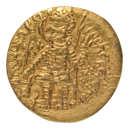 Kushanas, Vasudeva I, c. 190-230, AV dinar, 7.85 g. Oesho Bull