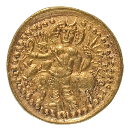 Kushanas, Vasudeva I, c. 190-230, AV dinar, 7.85 g. Oesho Bull