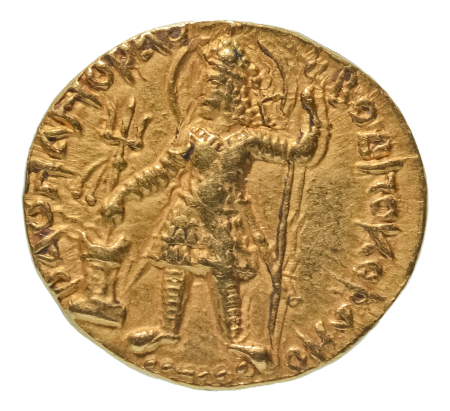 Kushanas, Vasudeva I, c. 190-230, AV dinar, 7.96 g. Oesho Bull