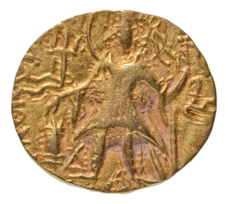 Kushanas, Vasishka, c. 247-265, AV dinar, 7.75 g. Ardochsho