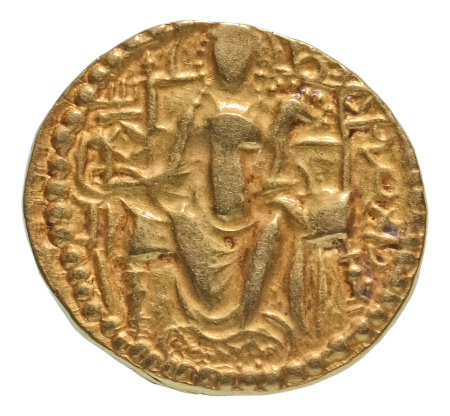Kushanas, Vasishka, c. 247-265, AV dinar, 7.75 g. Ardochsho