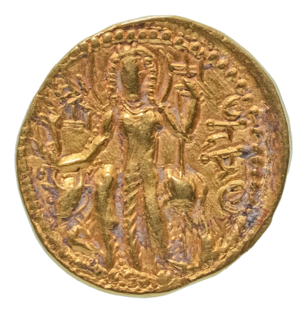 Kushanas, Vasishka, c. 247-265, AV dinar, 7.83 g. Oesho Bull