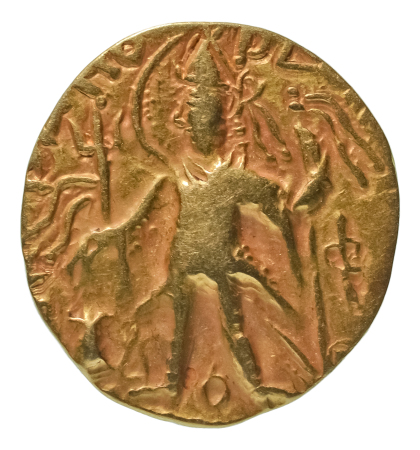 Kushanas, Kanishka III, c. 267-270, AV dinar, 7.75 g. (20 mm). Ardoksho