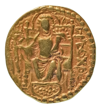Kushanas, Kanishka III, c. 267-270, AV dinar, 7.75 g. (20 mm). Ardoksho
