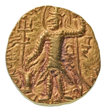 Kushanas, Vasudeva II, c. 275-300, AV dinar, 7.86 g. Oesho Bull