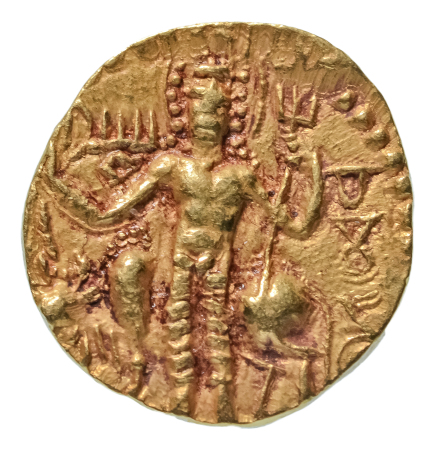 Kushanas, Vasudeva II, c. 275-300, AV dinar, 7.86 g. Oesho Bull