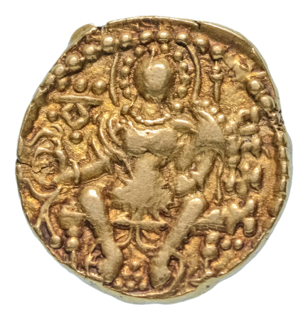 Gupta Empire, Samudragupta, c. 335-375, AV dinar, 7.88 g. Javelin