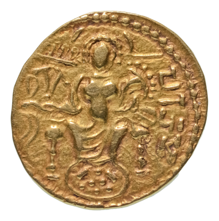 Gupta Empire, Samudragupta, c. 335-375, AV dinar, 7.44 g. Javelin