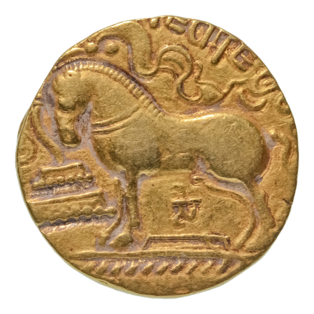 Gupta Empire, Samudragupta, c. 335-375, AV dinar 7.58 g. Horse